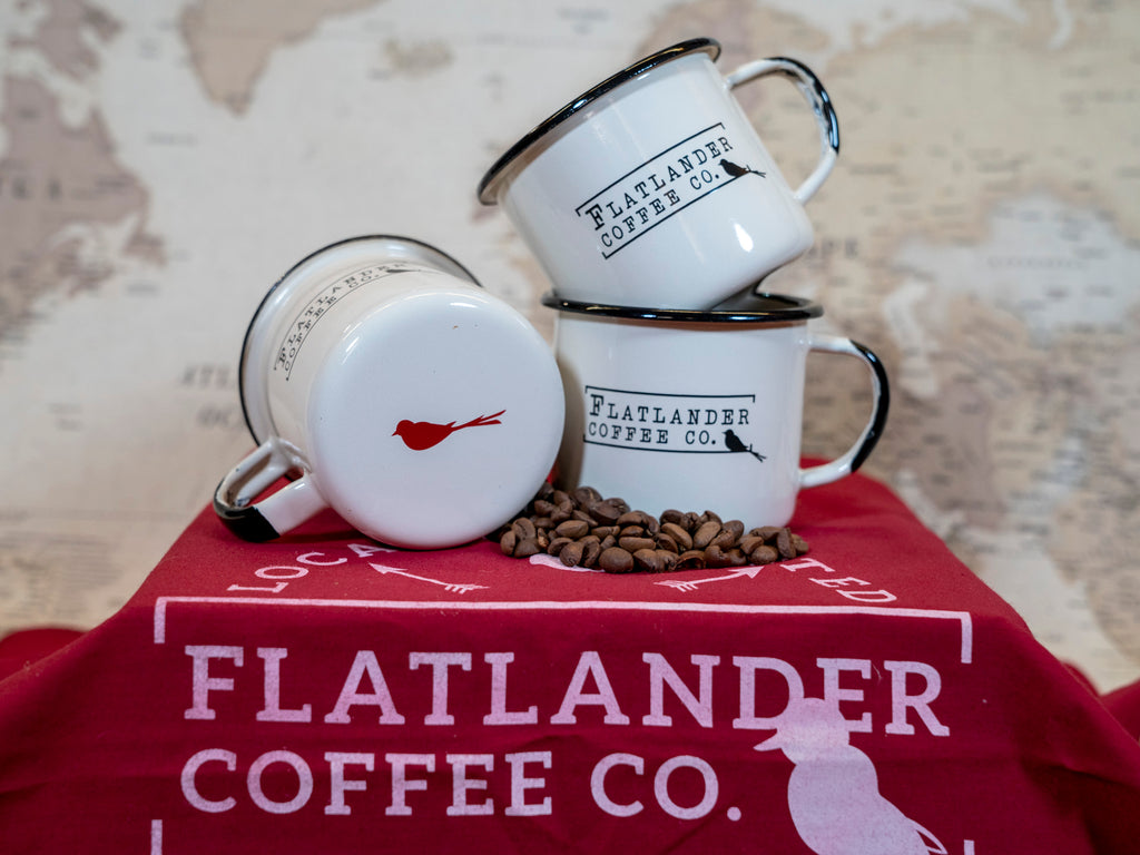 Hand-dipped Enamel Flatlander Coffee Mug